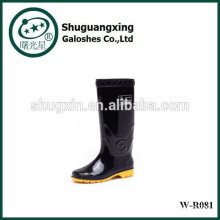 Se sentant pluie de bon homme chaussures bottes de pluie pour, bottes pluie fond plat mode W-R0081 l’homme de l’homme